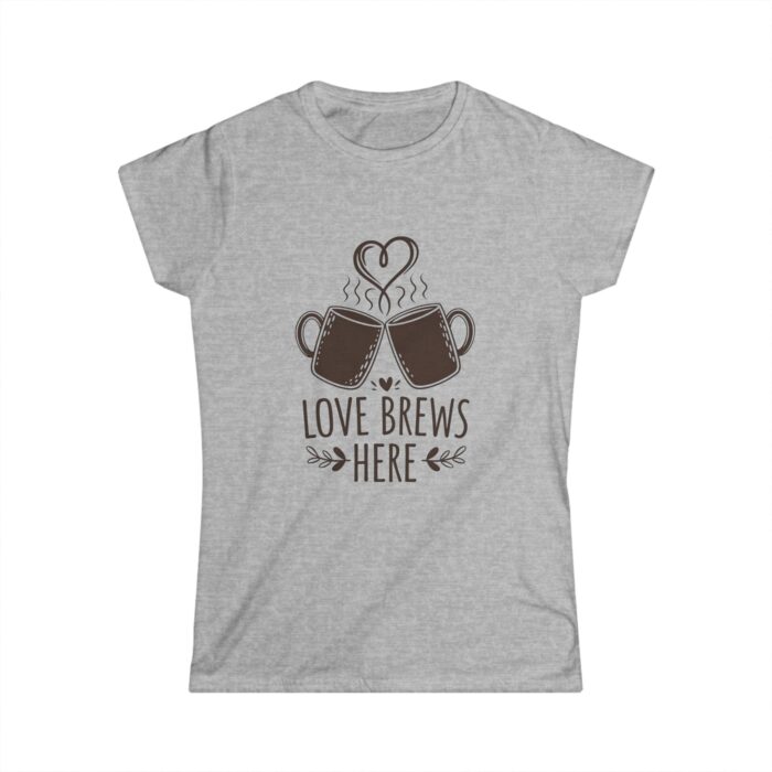 Love Brews Here Women's T-Shirt | Coffee Lover Valentine Shirt | Romantic Couple Gift Tee - Image 2