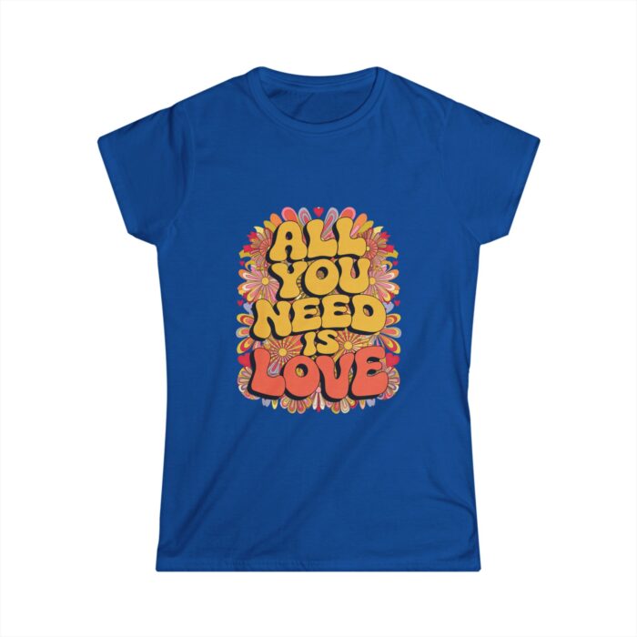 All You Need Is Love Women's T-Shirt | Retro Valentine's Day Shirt | Groovy Love Graphic Tee - Image 3