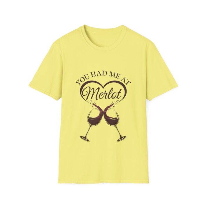 Funny Wine Lover T-Shirt Design - You Had Me At Merlot Heart And Wine Glasses Graphic Tee Gift For Wine Enthusiasts - Image 4