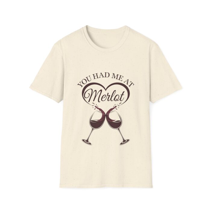 Funny Wine Lover T-Shirt Design - You Had Me At Merlot Heart And Wine Glasses Graphic Tee Gift For Wine Enthusiasts - Image 3