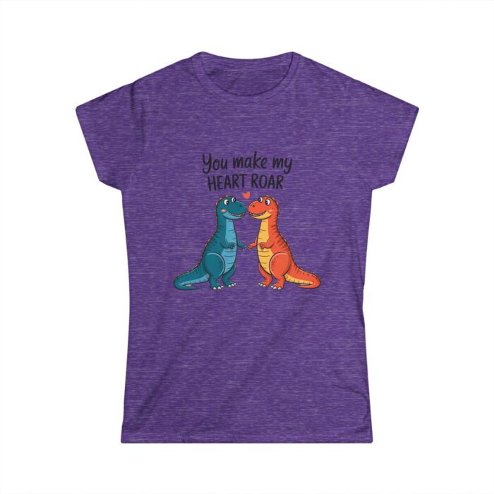 Heart Roar Dinosaur Women's T-Shirt - Romantic Women's Valentine's Day Tee - Image 4