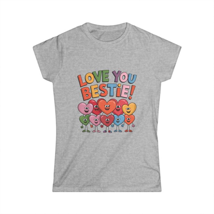 Love You Bestie Women's T-Shirt | Cute Valentine's Day Shirt for Friends | Best Friend Gift Tee - Image 3