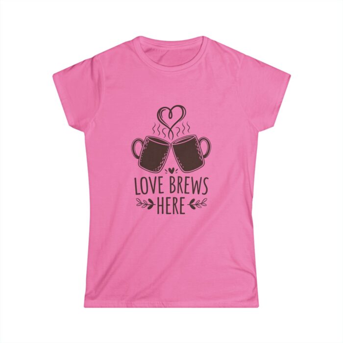 Love Brews Here Women's T-Shirt | Coffee Lover Valentine Shirt | Romantic Couple Gift Tee - Image 4