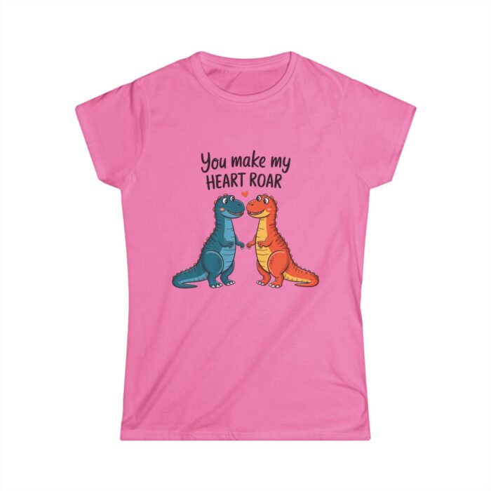 Heart Roar Dinosaur Women's T-Shirt - Romantic Women's Valentine's Day Tee - Image 5