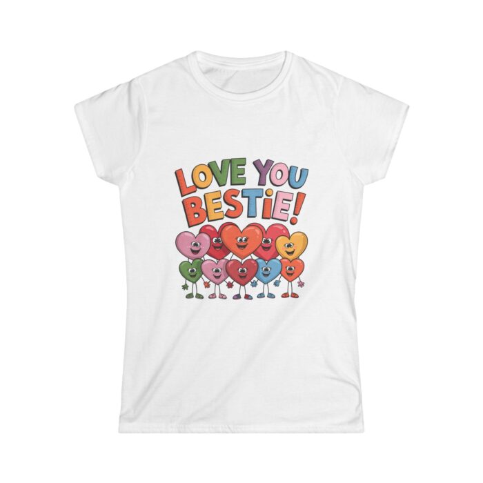 Love You Bestie Women's T-Shirt | Cute Valentine's Day Shirt for Friends | Best Friend Gift Tee - Image 2