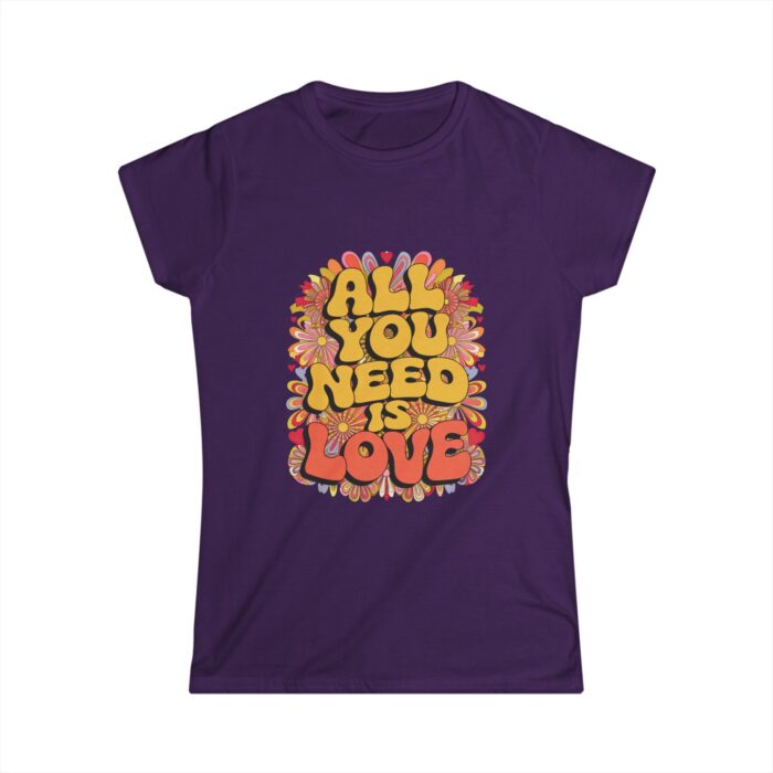 All You Need Is Love Women's T-Shirt | Retro Valentine's Day Shirt | Groovy Love Graphic Tee - Image 5