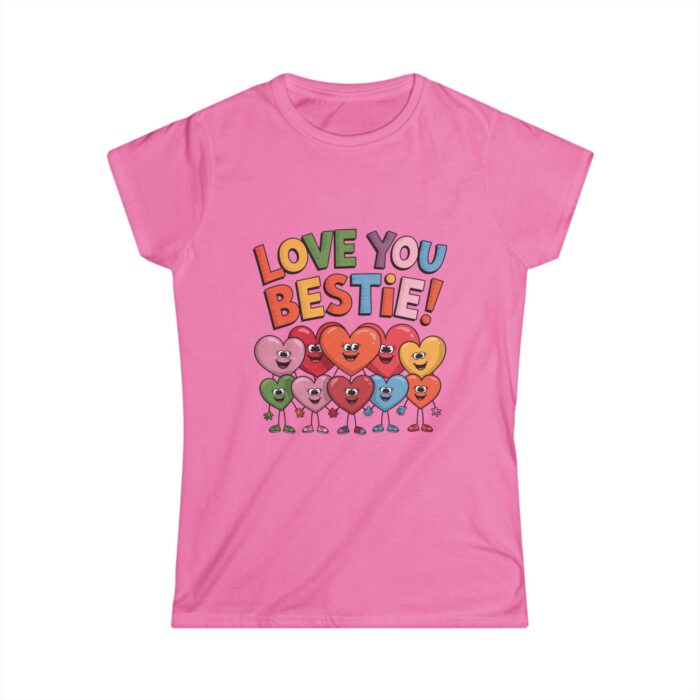 Love You Bestie Women's T-Shirt | Cute Valentine's Day Shirt for Friends | Best Friend Gift Tee - Image 5