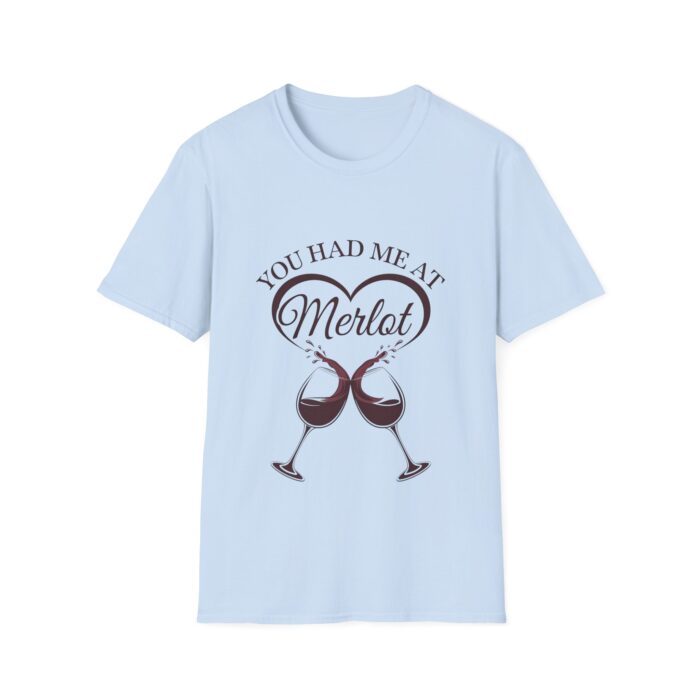 Funny Wine Lover T-Shirt Design - You Had Me At Merlot Heart And Wine Glasses Graphic Tee Gift For Wine Enthusiasts - Image 5