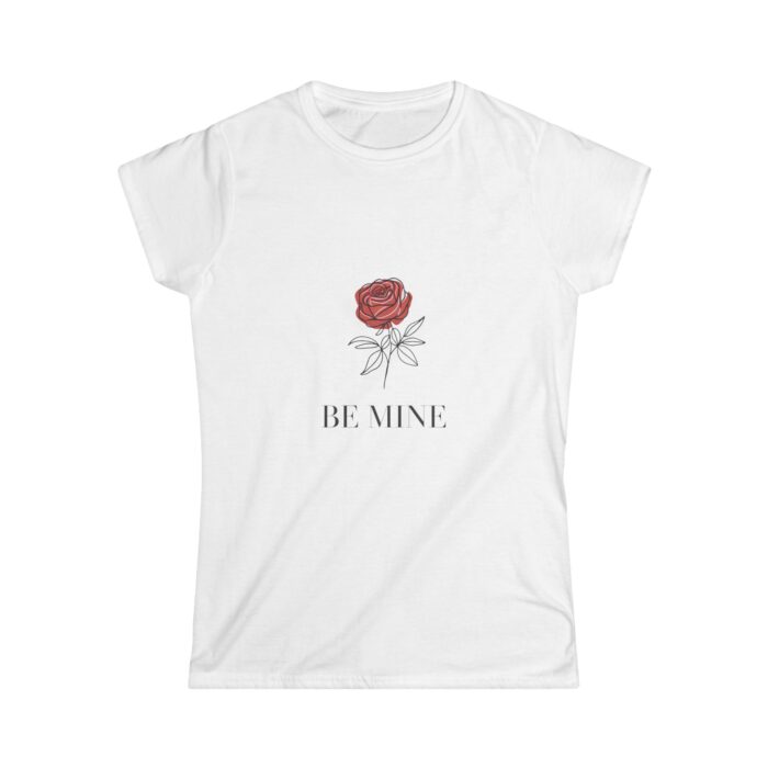 Be Mine Rose T-Shirt | Women's Minimalist Valentine's Day Shirt | Romantic Gift Tee for Her - Image 2