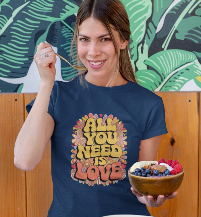 All You Need Is Love Women's T-Shirt | Retro Valentine's Day Shirt | Groovy Love Graphic Tee