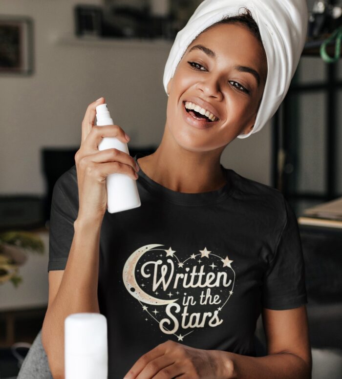 Written in the Stars Women's T-Shirt | Romantic Moon and Stars Design | Valentine's Day Gift Tee